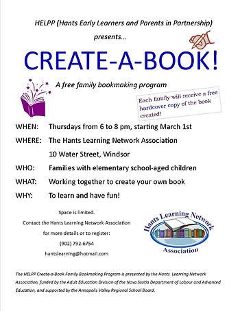 Poster for Family Bookmaking Program