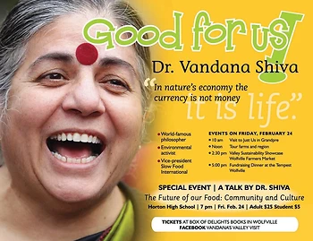 Poster for Dr. Vandana Shiva