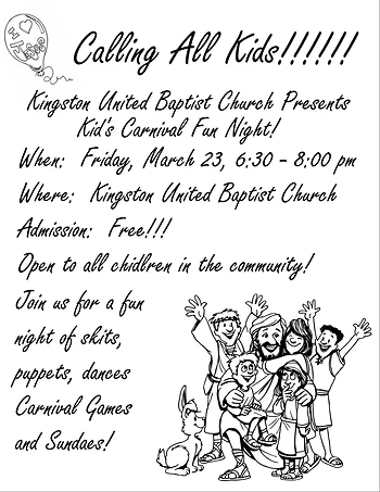 Poster for Kid's Carnival Fun Night