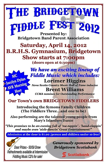 Poster for Bridgetown Fiddle Fest 2012