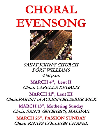 Poster for Choral Evensong