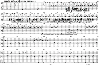 Poster for Jeff Kingsbury Percussion Recital