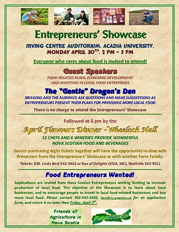 Poster for Entrepreneurs' Showcase