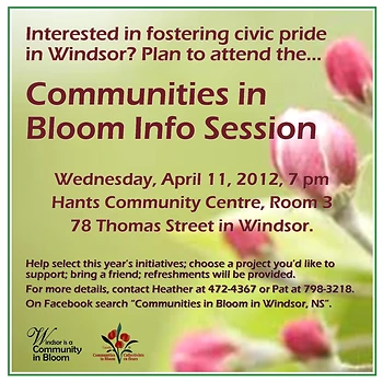 Poster for Communities in Bloom Info Session