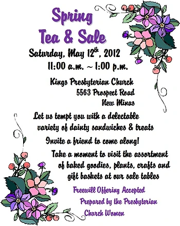 Poster for Spring Tea and Sale
