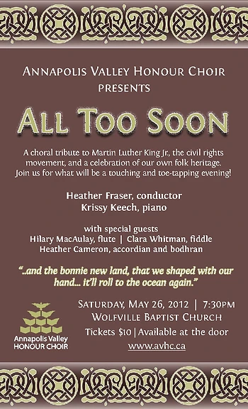 Poster for Annapolis Valley Honour Choir