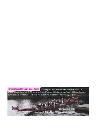 Poster for Breast Quest  Dragon Boat Fun Night