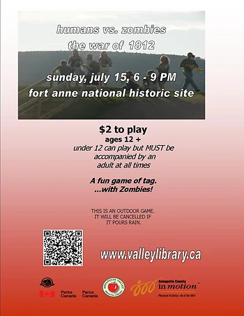 Poster for Humans vs. Zombies The War of 1812