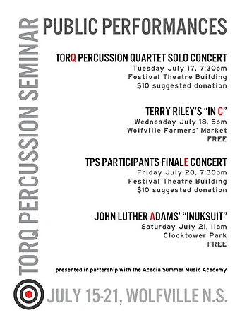 Poster for TorQ Percussion Seminar Finale