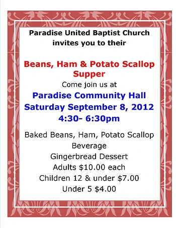 Poster for Bean & Ham Supper