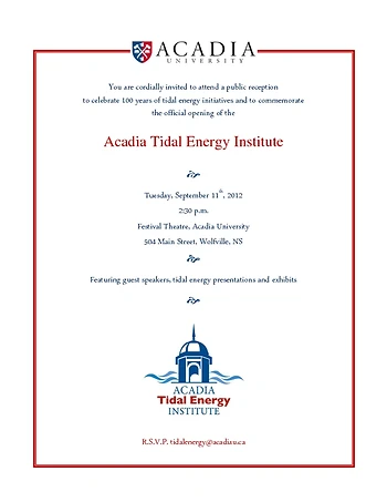 Poster for Acadia Tidal Energy Institute