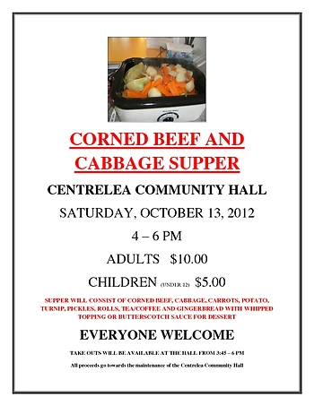 Poster for Corned Beef & Cabbage Supper