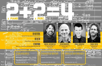 Poster for Two Piano and Percussion Concert