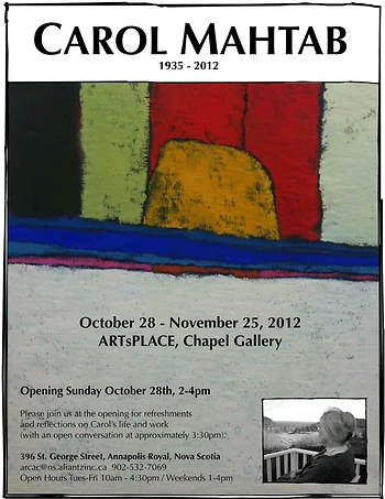 Poster for Carol Mahtab,1935-2012