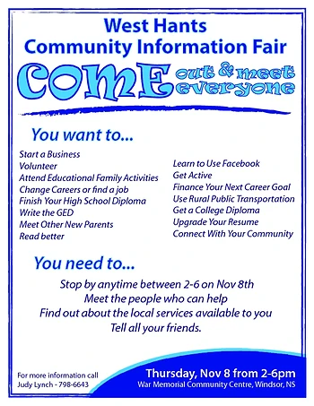 Poster for Community Info Fair