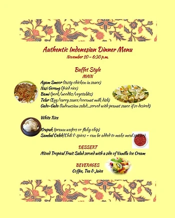Poster for Indonesian Buffet Dinner