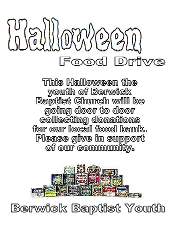Poster for Halloween Food Drive
