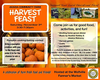 Poster for Acadia Farm Harvest Feast