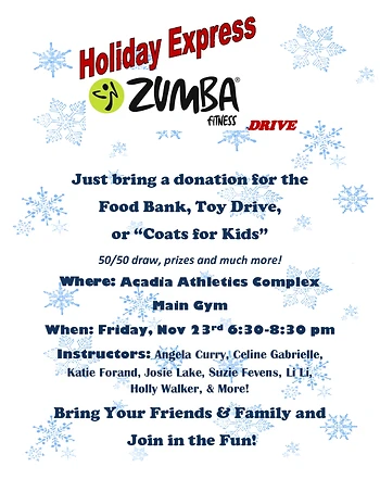 Poster for Holiday Express Zumba Fitness Drive