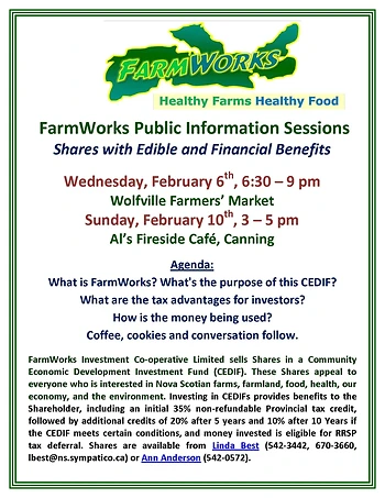 Poster for FarmWorks Information Session