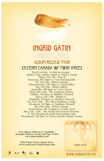 Poster for Ingrid Gatin with Matthew Hornell and Twin Voices