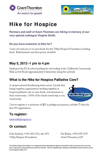 Poster for Hike for Hospice
