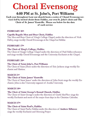 Poster for Kings College Chapel Choir