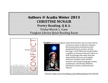 Poster for Christine McNair Poetry Reading
