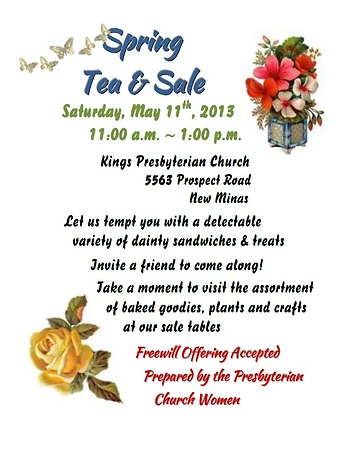 Poster for Spring Tea and Sale
