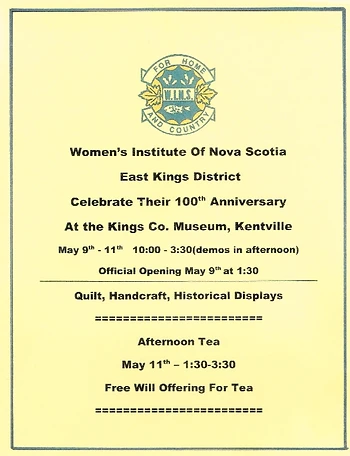 Poster for Women's Institute 10th Anniversary