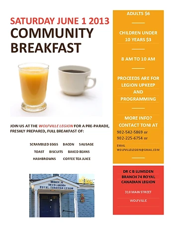 Poster for Community Breakfast