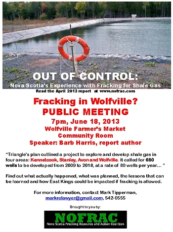 Poster for Fracking in Wolfville
