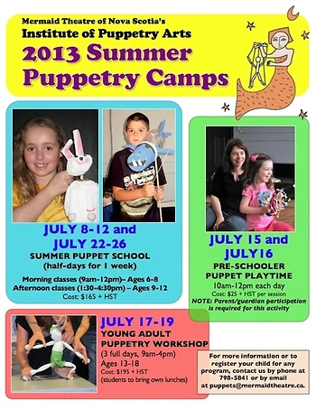 Poster for Mermaid Puppetry Camps