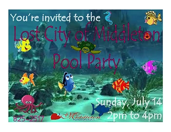Poster for Lost City of Middleton Pool Party