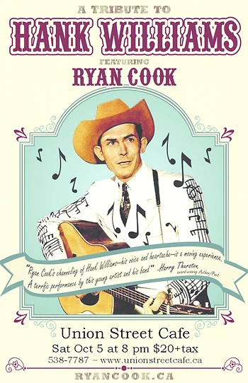 Poster for Hank Williams Tribute w/ Ryan Cook