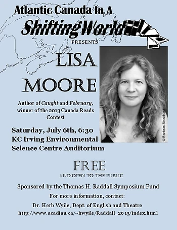 Poster for Author Reading: Lisa Moore