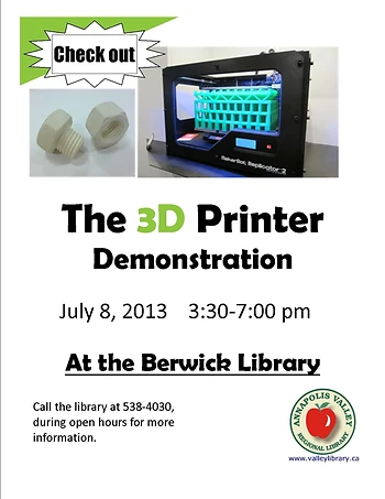 Poster for 3D Printer Demonstration