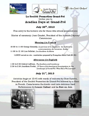 Poster for Journées acadiennes / Acadian Days
