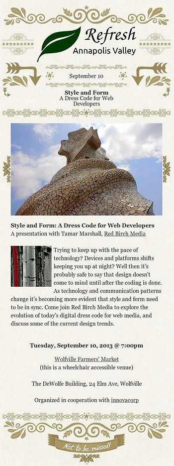 Poster for Style & Form; A Dress Code for Web Developers