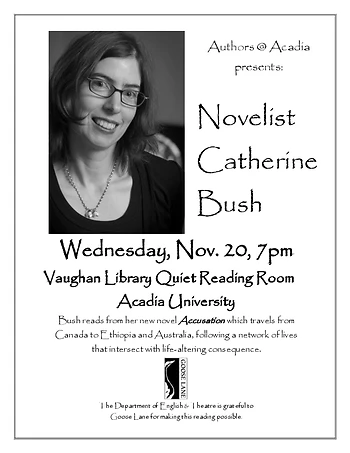 Poster for Catherine Bush Reading