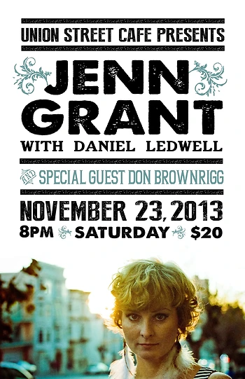 Poster for Jenn Grant, Daniel Ledwell & Don Brownrigg