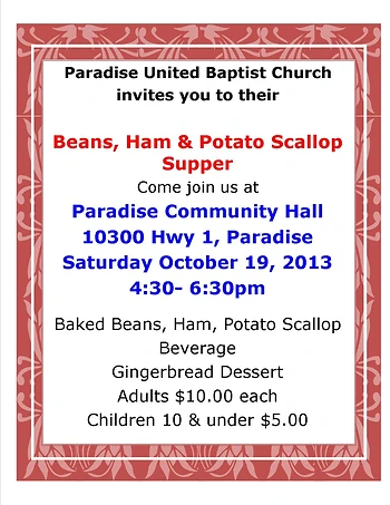 Poster for Ham, Beans & Potato Scallop Supper