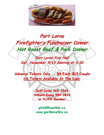 Poster for Firefighter's Fundraiser Dinner