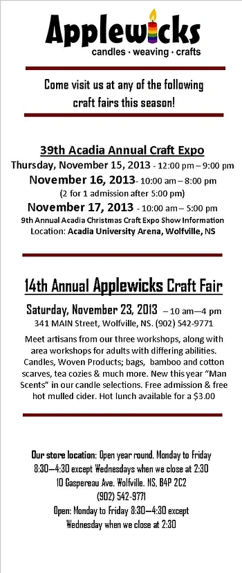 Poster for Applewicks Craft Fair
