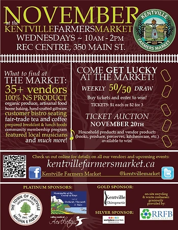 Poster for Kentville Farmers Market Ticket Auction