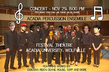 Poster for Acadia Percussion Ensemble