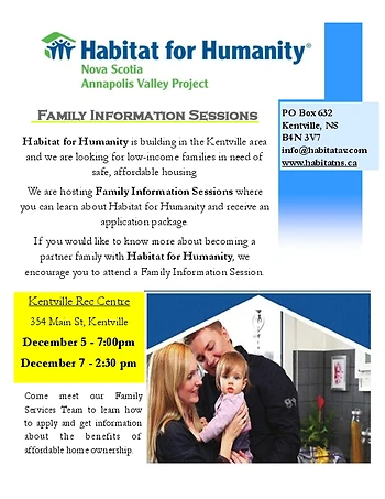 Poster for Family Info Sessions