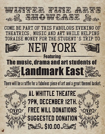 Poster for Landmark East Fine Arts Showcase