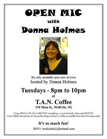 Poster for Open Mic with Donna Holmes