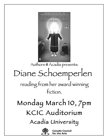 Poster for Diane Schoemperlen Reading